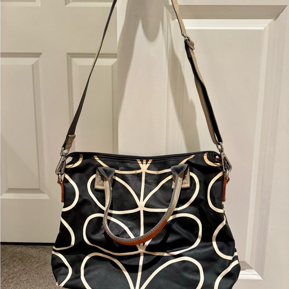 Orla Kiely Black and White Shoulder Bag
